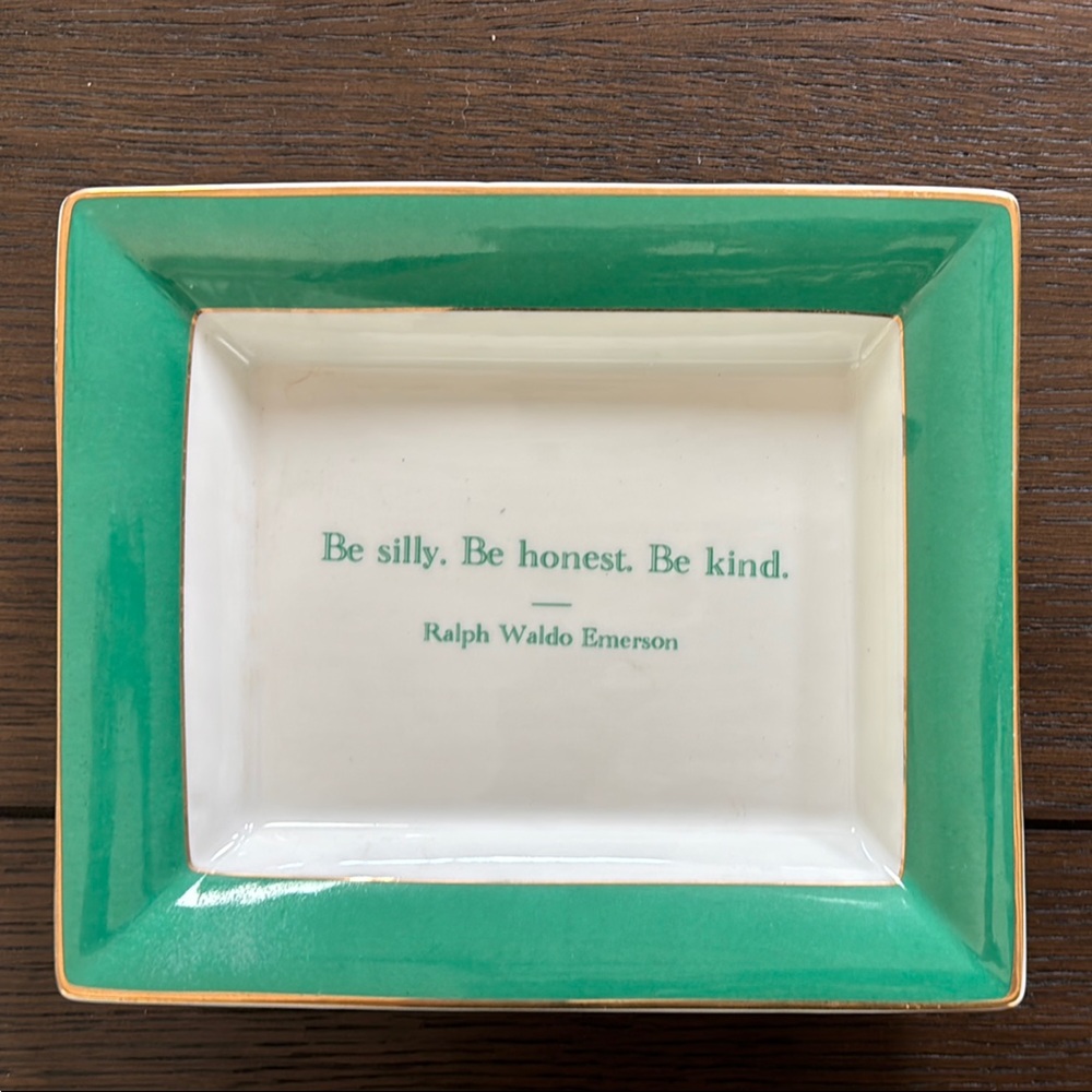 Green and White Decorative Tray